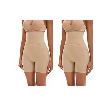 2 Packs Women's Tummy Control High Elasticity Thigh Slimmers High Waist Hip Lifter Shaperwear
