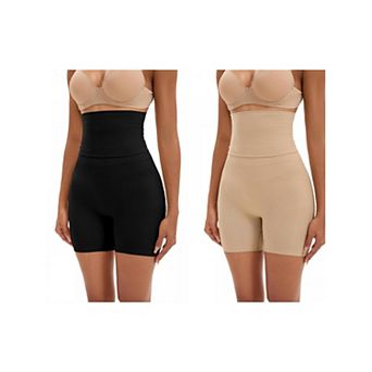 2 Packs Women's Tummy Control High Elasticity Thigh Slimmers High Waist Hip Lifter Shaperwear