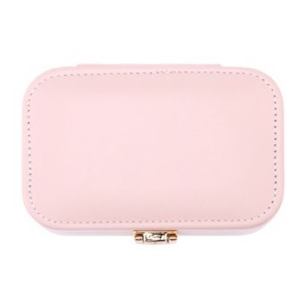 Rectangular PU Leather Jewelry Box with Mirror for Women, Single Layer Jewelry Organizer 5*3*1.6in