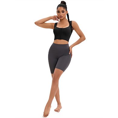 2 Packs Women's Front Closure Full Support Sports Bra Workout Wirefree Padded Bras