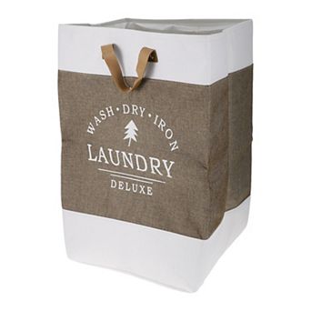 Laundry Basket, Foldable Laundry Hamper, Laundry Hamper with PU Handles, Storage Basket, 33x33x55cm