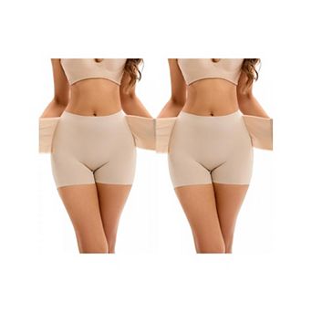 2 Packs Women's Hip Lifter Tummy Control Panties High Waist Boyshorts with Front Hook Closure