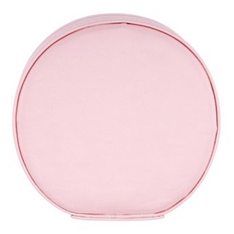 Round Jewelry Box for Women, Small Portable PU Leather Jewelry Organizer Case 4*4*2in