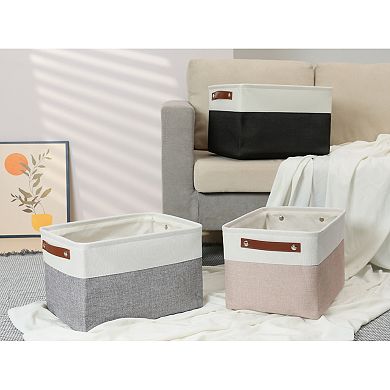 Storage Cube for Shelves Closet, 3 Pcs Fabric Storage Bin with Handles, Storage Basket 15x11x9.4in