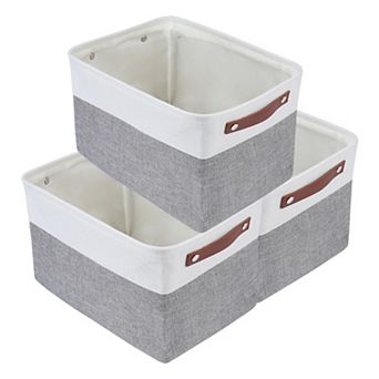 Storage Cube for Shelves Closet, 3 pc Fabric Storage Bin with Handles, Storage Basket 15x11x9.4in