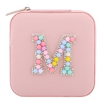 Portable Jewelry Box with Mirror, Mini PU Leather Jewelry Organizer Boxes 3.9*3.9*2in