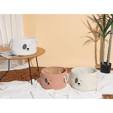 Set of 3 Cotton Self-supporting Storage Cube, Storage Bin with Handles, Storage Basket 13*8.1in