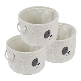 Set of 3 Cotton Self-supporting Storage Cube, Storage Bin with Handles, Storage Basket 13*8.1in