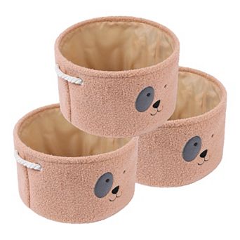 Set of 3 Cotton Self-supporting Storage Cube, Storage Bin with Handles, Storage Basket 13*8.1in