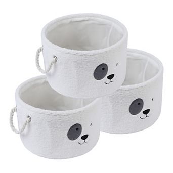 Set of 3 Cotton Self-supporting Storage Cube, Storage Bin with Handles, Storage Basket 13*8.1in