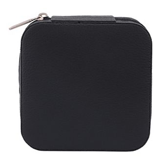 Portable Jewelry Box, Mini PU Leather Jewelry Organizer Boxes Storage Display Holder 4*4*2in