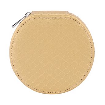 Mini PU Leather Jewelry Box for Women, Portable Jewelry Organizer Case Display Holder 4*4*2in