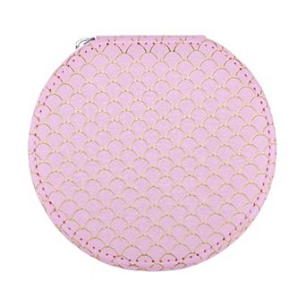 Mini PU Leather Jewelry Box for Women, Portable Jewelry Organizer Case Display Holder 4*4*2in