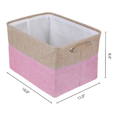 Storage Cube, Fabric Storage Bin with Handles, 3 Packs Collapsible Storage Basket 15*11*9.4in