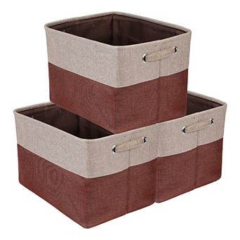 Storage Cube, Fabric Storage Bin with Handles, 3 Packs Collapsible Storage Basket 15*11*9.4in