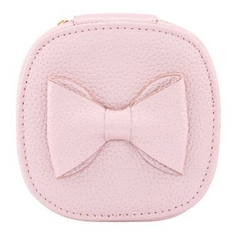 PU Leather Travel Jewelry Box with Mirror for Women, Portable Jewelry Organizer Case 5*5*3in