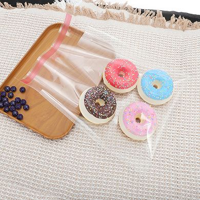 Portable with Hole Clear Self Sealing Bags for Treats 50 Pcs