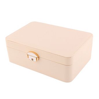 2 Layer Jewelry Box for Birthday Gifts, PU Leather Jewelry Organizer Case Storage 9*6*3.5in