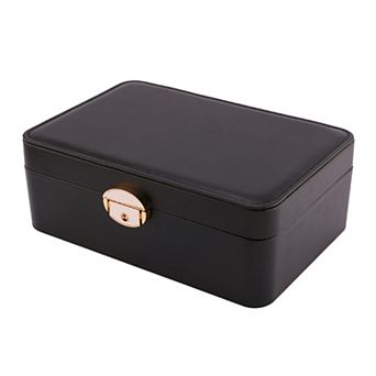 2 Layer Jewelry Box for Birthday Gifts, PU Leather Jewelry Organizer Case Storage 9*6*3.5in