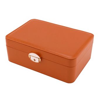 2 Layer Jewelry Box for Birthday Gifts, PU Leather Jewelry Organizer Case Storage 9*6*3.5in