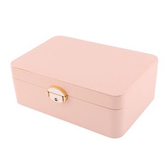 2 Layer Jewelry Box for Birthday Gifts, PU Leather Jewelry Organizer Case Storage 9*6*3.5in