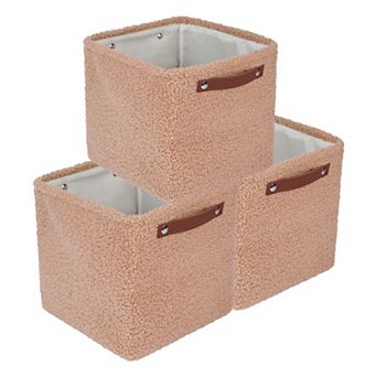 Storage Cube for Shelves Closet, Fabric Storage Bin with Handles, 3 Pack Storage Basket 11*11*11in