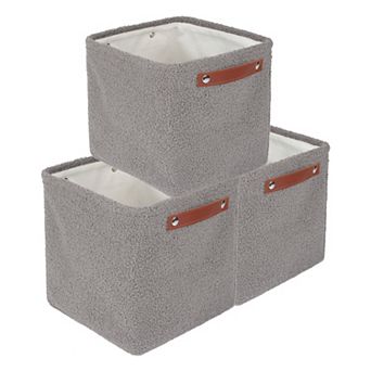 Storage Cube for Shelves Closet, Fabric Storage Bin with Handles, 3 Pack Storage Basket 11*11*11in