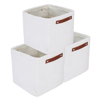 Storage Cube for Shelves Closet, Fabric Storage Bin with Handles, 3 Pack Storage Basket 11*11*11in