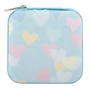 Mini Jewelry Box for Women, PU Leather Jewelry Organizer with Zipper, Storage Display Holder 4*4*2in