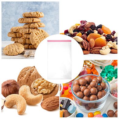 Convenient with Hole Clear Self Sealing Bags for Treats 100 Pcs
