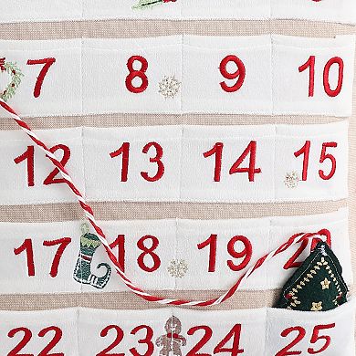 Advent Calendar Christmas Throw Pillow