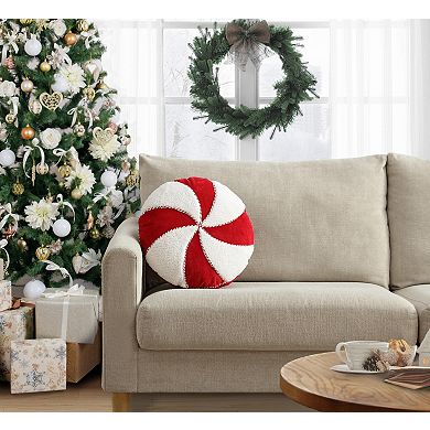 Peppermint Round Throw Pillow