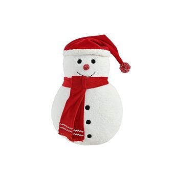 Snowman Shaped Holiday Throw Pillow