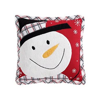 Snowman Face Holiday Throw Pillow