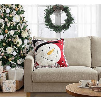Snowman Face Holiday Throw Pillow