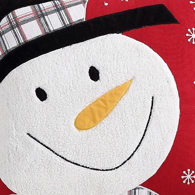 Snowman Face Holiday Throw Pillow