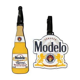 Modelo 2 pc Bottle & Logo Badge Luggage Tag Set