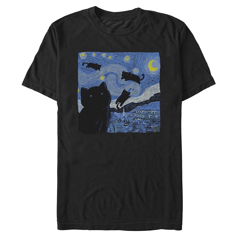 Mens Kitty Starry Night Graphic Tee 