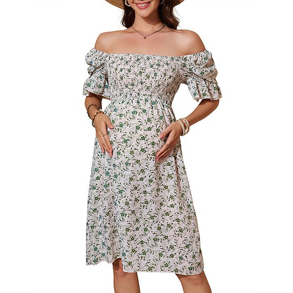 green floral maternity dress Sage Garden Party, Green Floral Maternity Bridesmaid Dresses