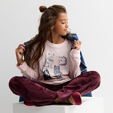 Girls 6-20 SO® Long Sleeve Oversized Graphic Tee In Regular & Plus Size