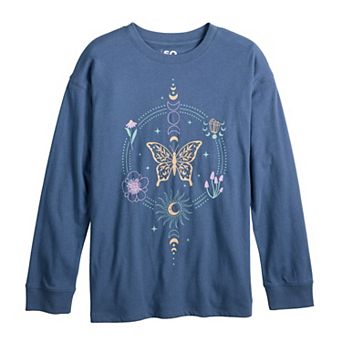 Girls 6-20 SO® Long Sleeve Oversized Graphic Tee In Regular & Plus Size