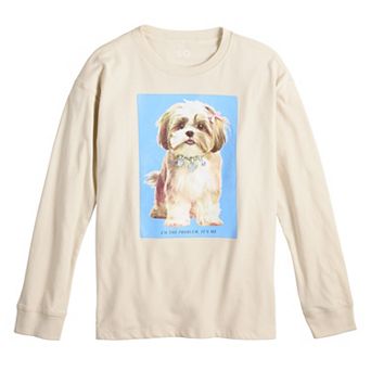 Girls 6-20 SO® Long Sleeve Oversized Graphic Tee In Regular & Plus Size