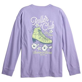 Girls 6-20 SO® Long Sleeve Oversized Graphic Tee In Regular & Plus Size