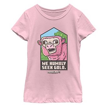 Girls 7-16 Minecraft Movie We Humbly Seek Gold Graphic Tee