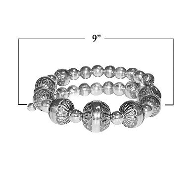 Southwest Spirit® Sterling Silver Native Bead Adjustable Bracelet