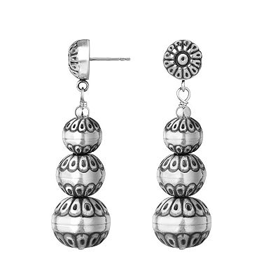 Southwest Spirit® Sterling Silver 3 Bead Drop Earrings