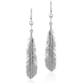 Southwest Spirit® Sterling Silver Feather Drop Earrings