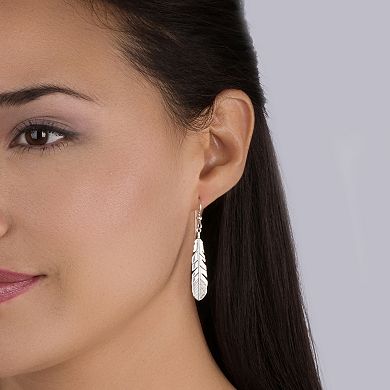 Southwest Spirit® Sterling Silver Feather Drop Earrings