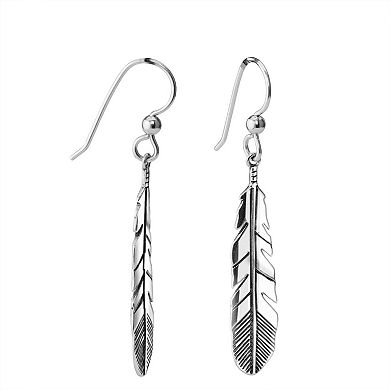 Southwest Spirit® Sterling Silver Feather Drop Earrings