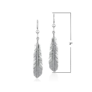 Southwest Spirit® Sterling Silver Feather Drop Earrings